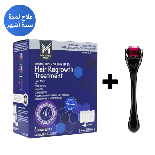 Traitement Minoxidil 6 Mois + Dermaroller