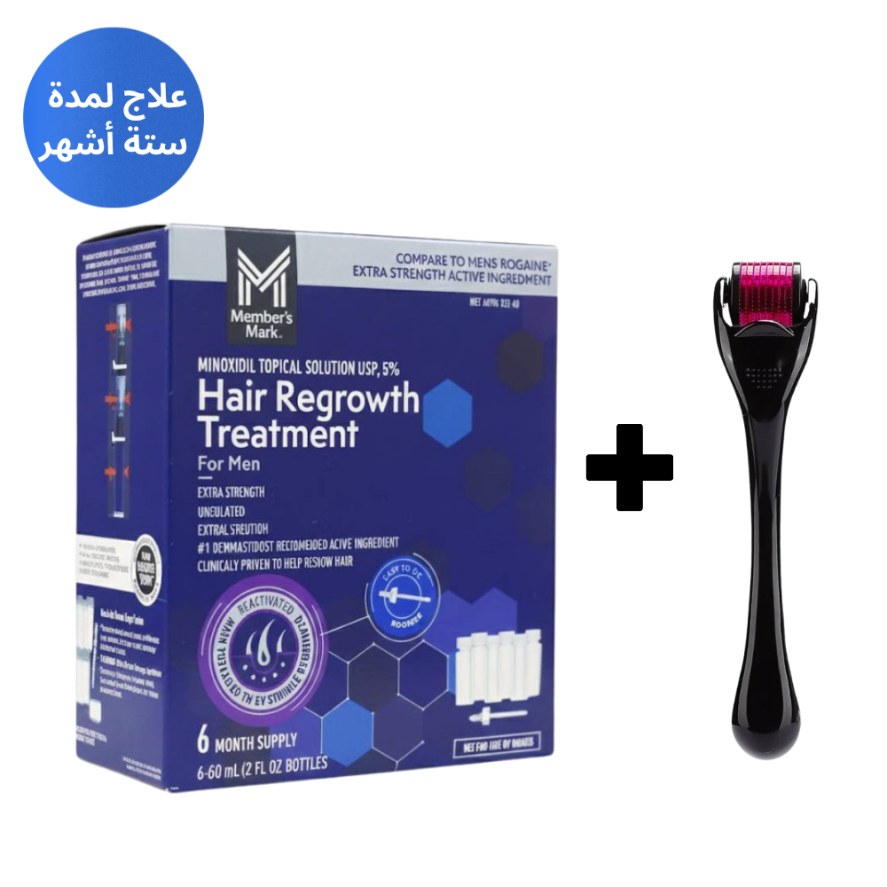 Traitement Minoxidil 6 Mois + Dermaroller