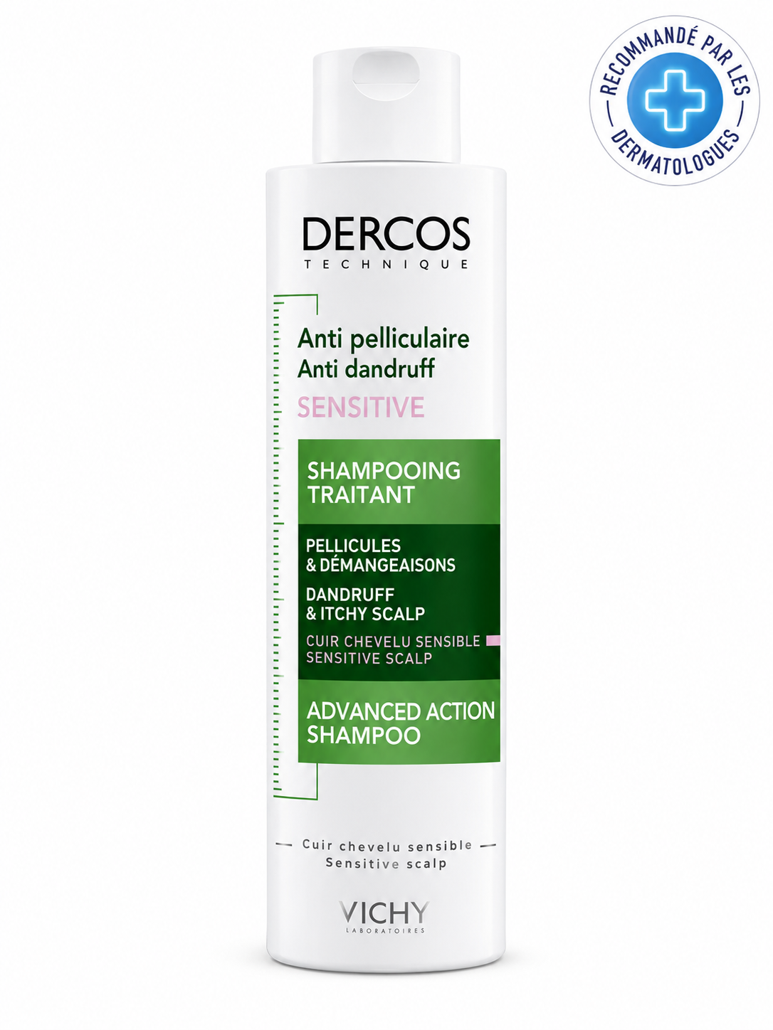 Vichy dercos shampooing traitant antipelliculaire sensitive – sans sulfate 200-ml